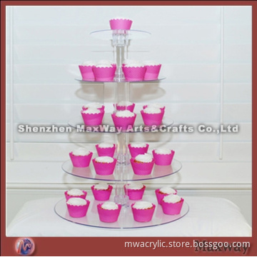 6 Tier Tube Acrylic Plexiglass Cupcake Display Holder